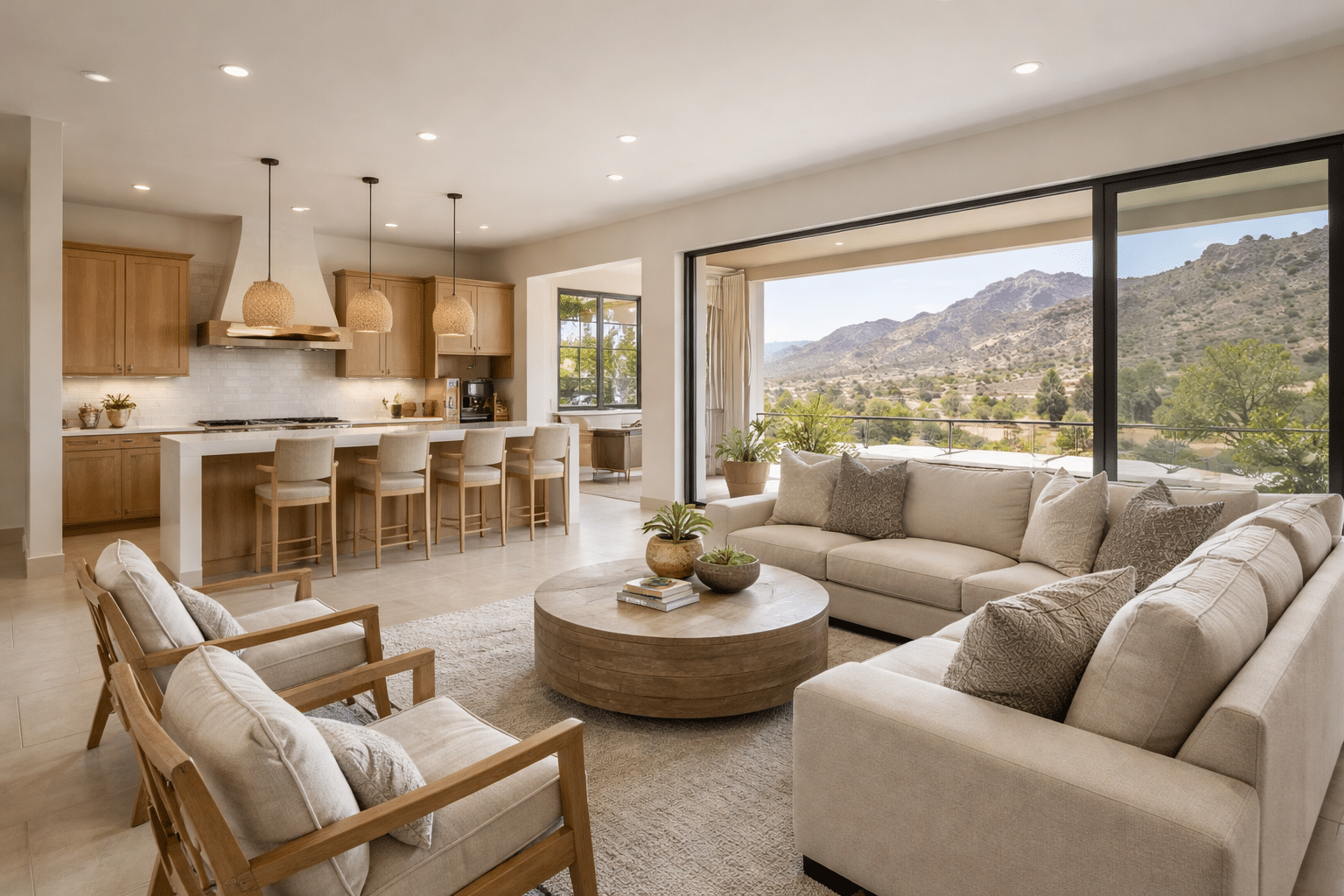 Updated Fountain Hills single-family home interior with open living area and desert-view windows