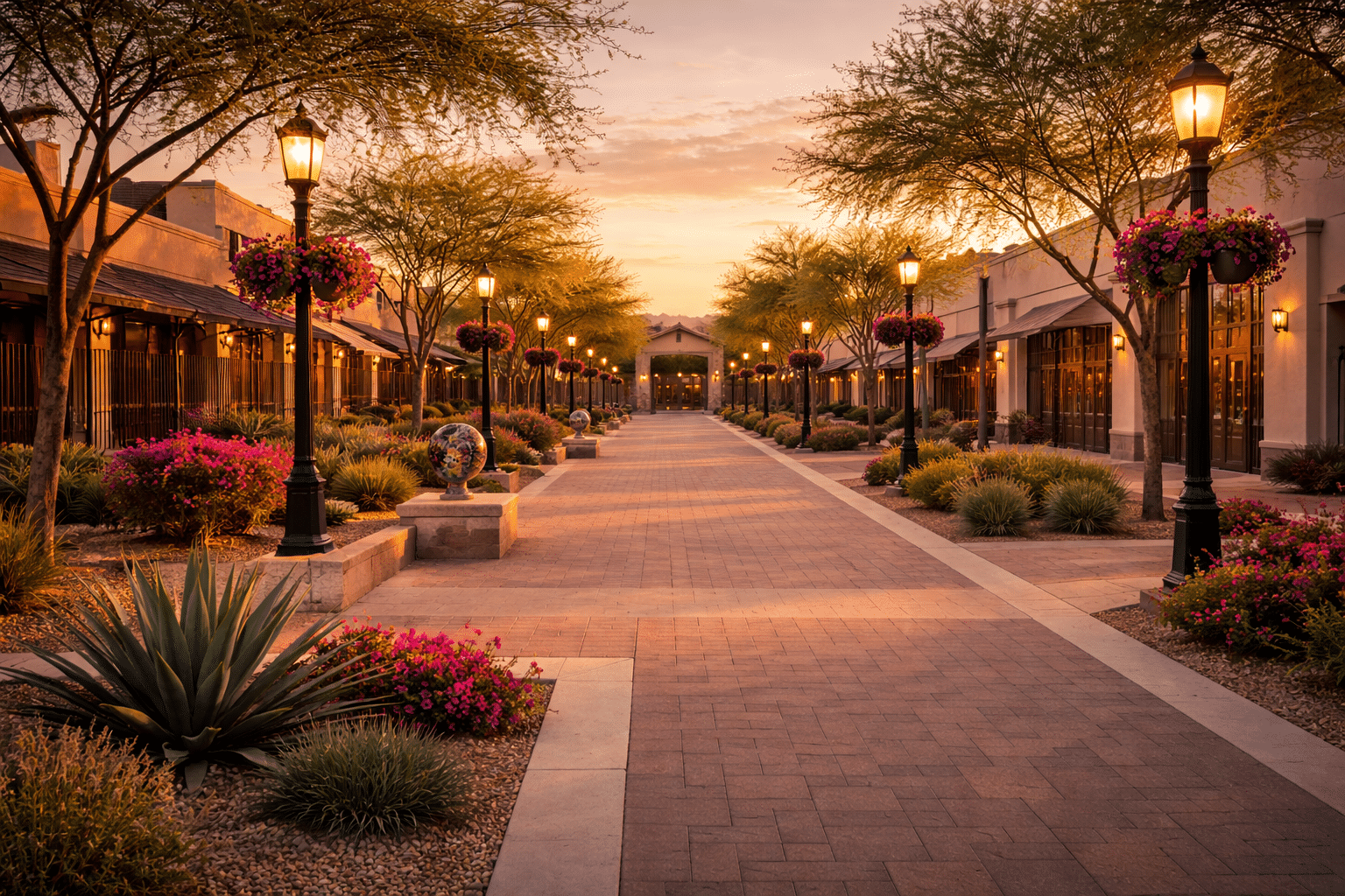 homes for sale in Tolleson AZ Paseo de Luces downtown streetscape Golden Hour