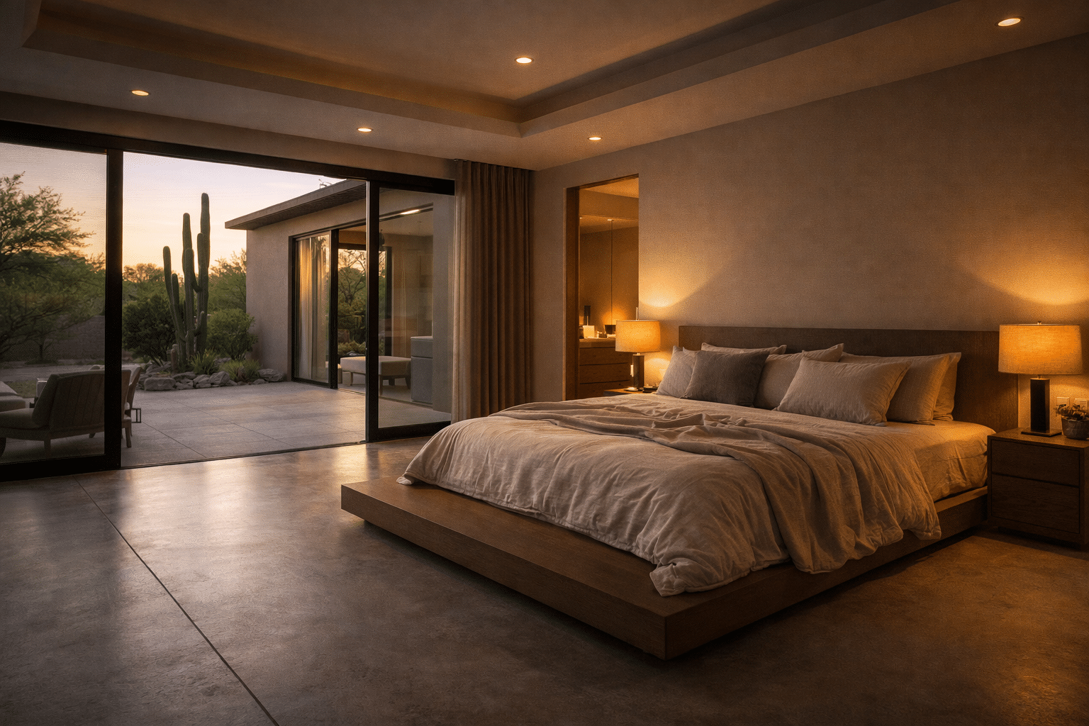 Scottsdale AZ homes for sale luxury home office interior Scottsdale Arizona warm ambient light