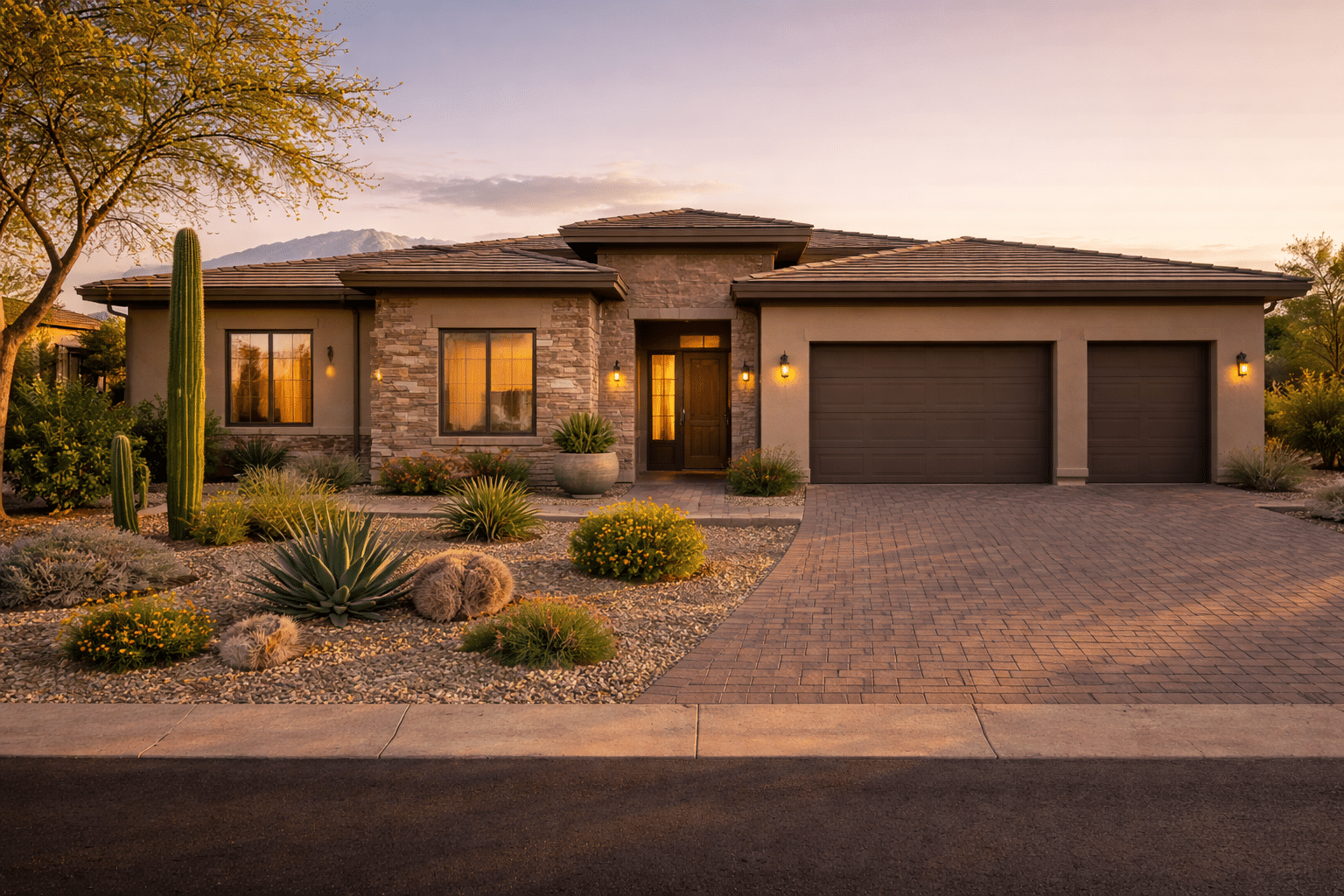 Surprise AZ homes for sale master-planned community exterior desert-contemporary Golden Hour