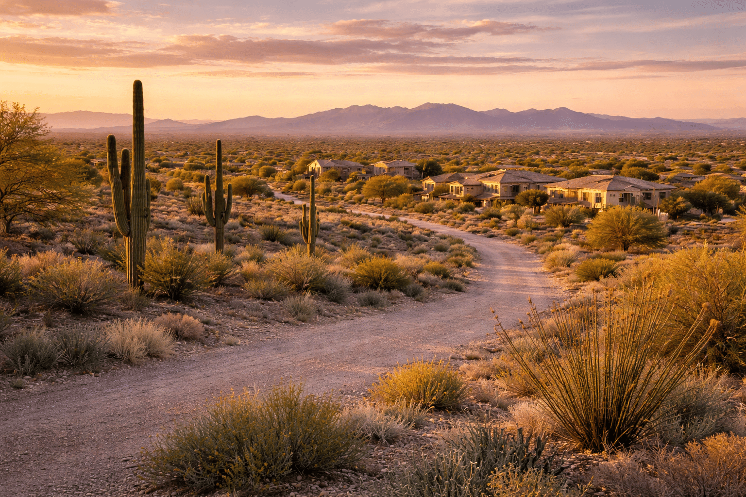 New River AZ homes for sale Arizona open acreage Sonoran Desert Golden Hour landscape