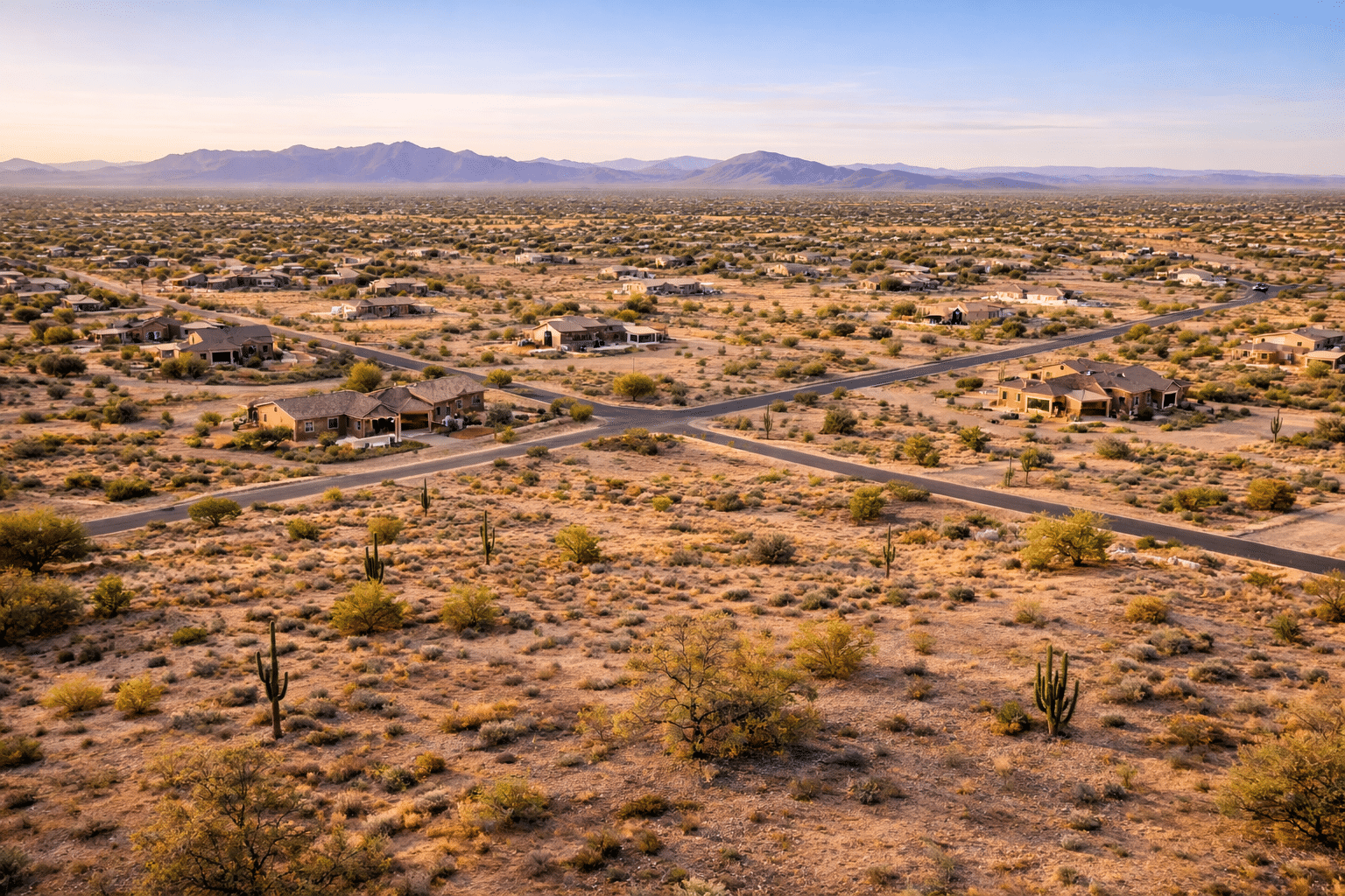 New River AZ homes for sale aerial view low-density acreage community Maricopa County