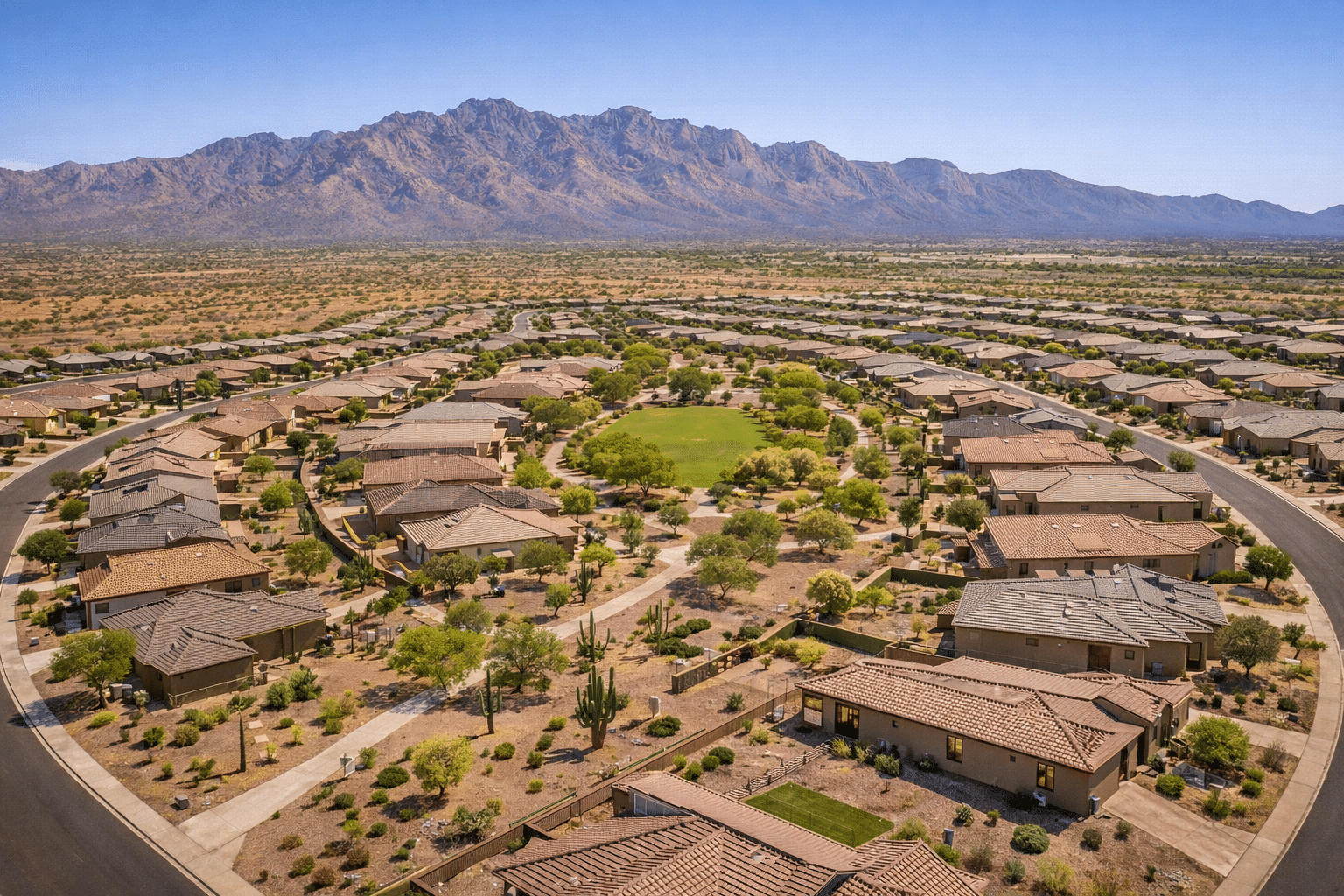 homes for sale in San Tan Valley AZ aerial master-planned neighborhood San Tan Mountains