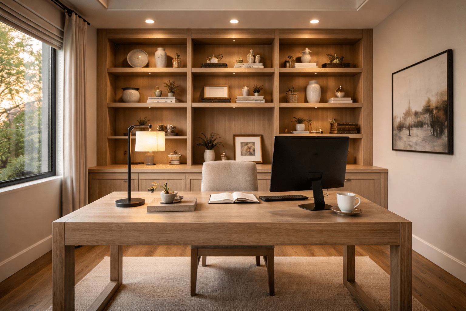 Goodyear AZ real estate financing home office interior warm ambient light