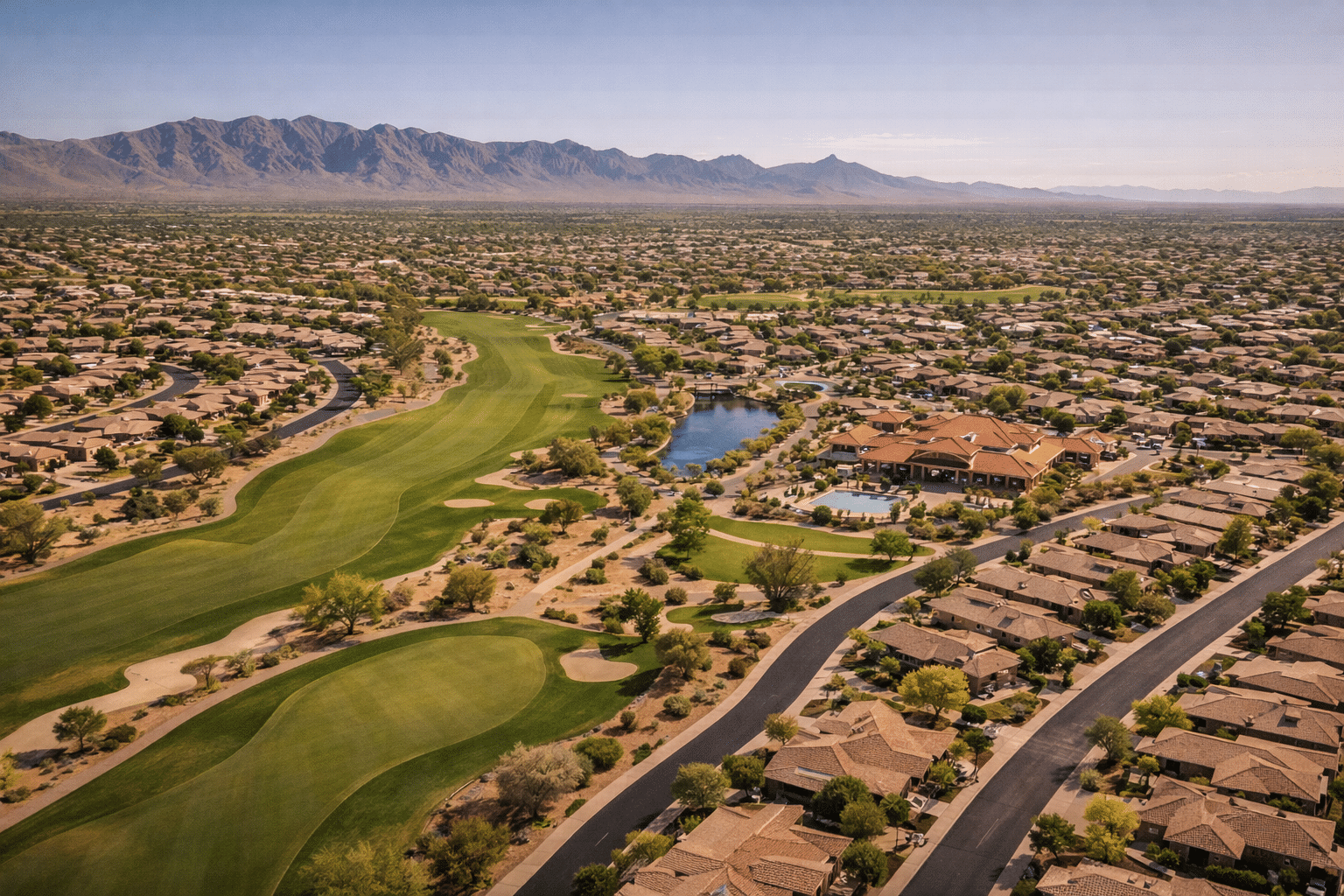Surprise AZ homes for sale active adult golf community aerial White Tank Mountains West Valley