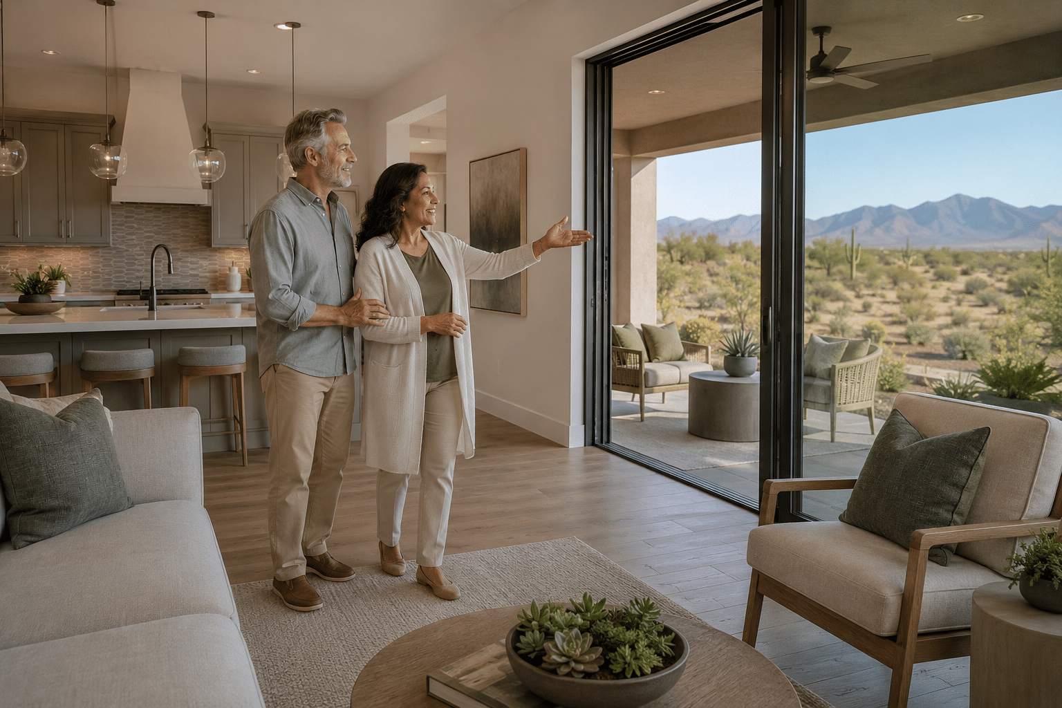 eat room of an Inspiration-style single-story floor plan during a builder tour