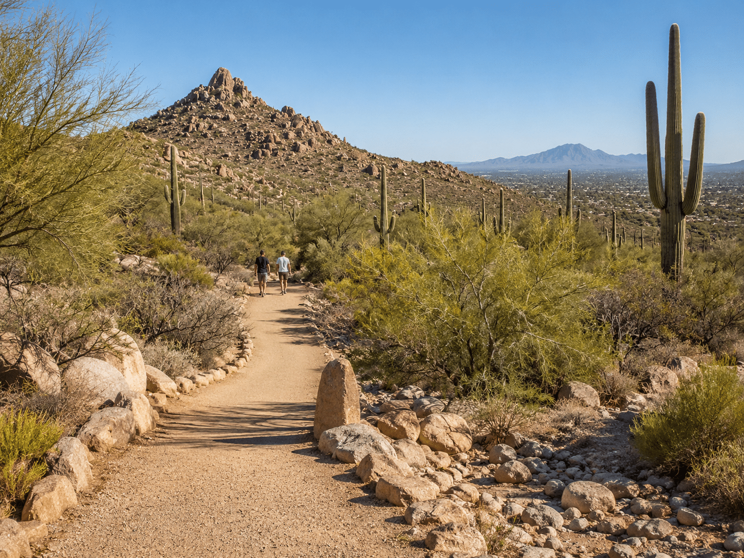 McDowell Sonoran Preserve Sunrise Trail aerial view from Hidden Hills Scottsdale