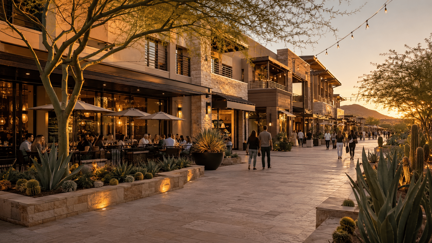 Ancala Scottsdale neighborhood street view with mature desert landscaping