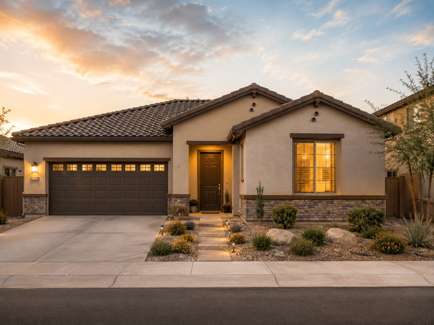 Laveen Meadows real estate new construction home exterior desert landscaping