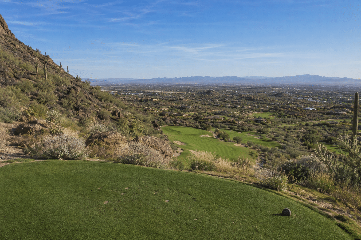 Club West Golf Club signature 17th hole elevated tee box panoramic view