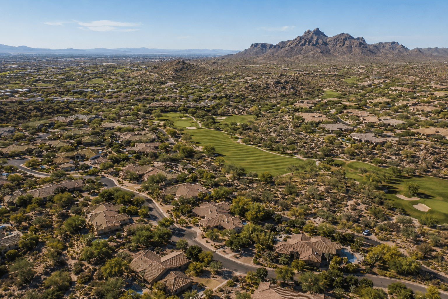 Tatum Ranch master-planned community aerial view Cave Creek Arizona