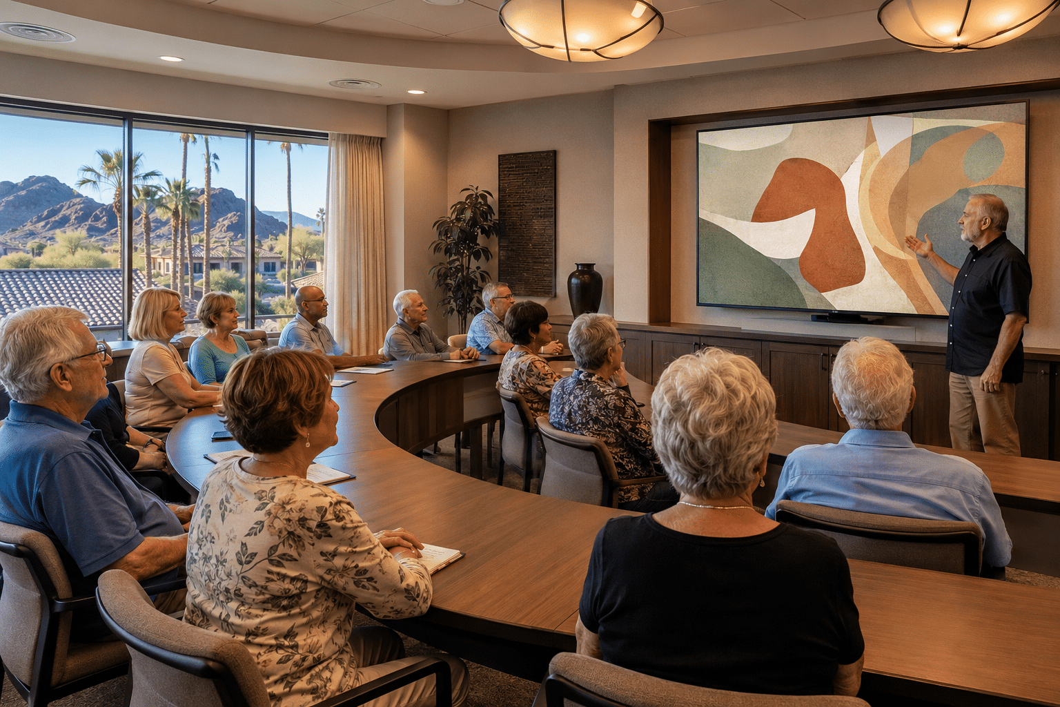 education classroom inside a 55-plus clubhouse in north Peoria, Arizona