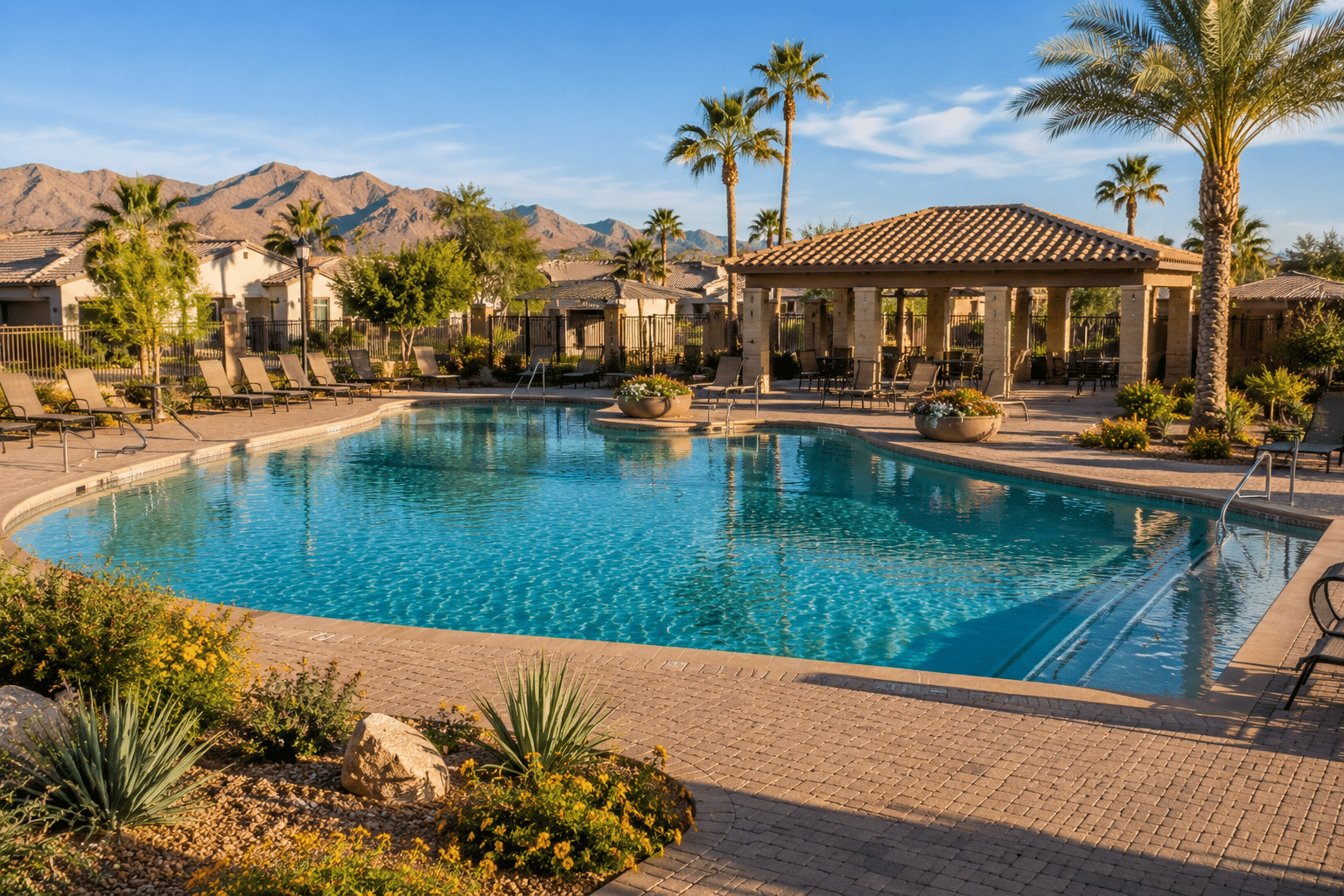 Allen Ranches Litchfield Park resort-style community pool and ramada