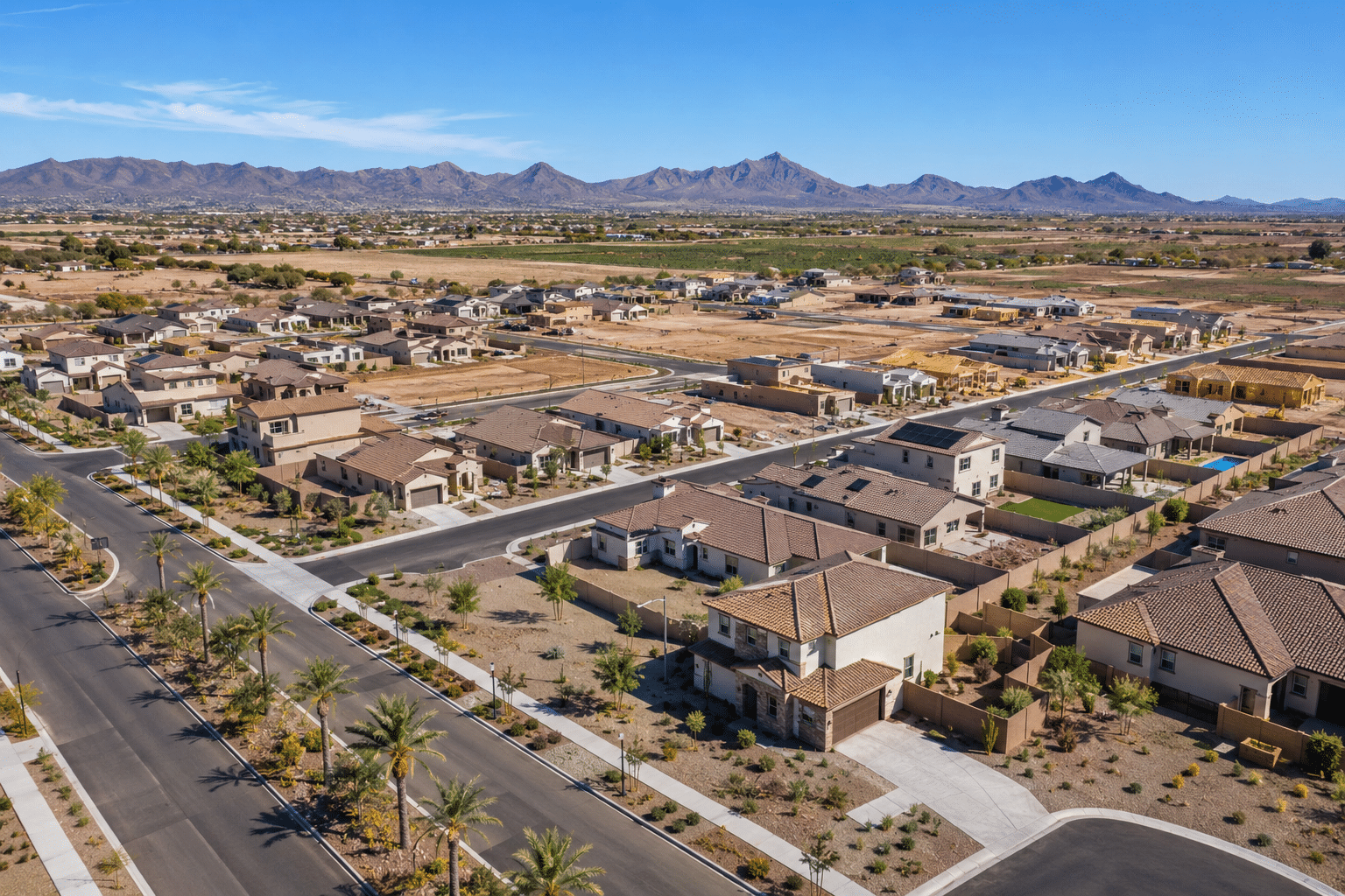 Allen Ranches Litchfield Park new construction homes aerial view