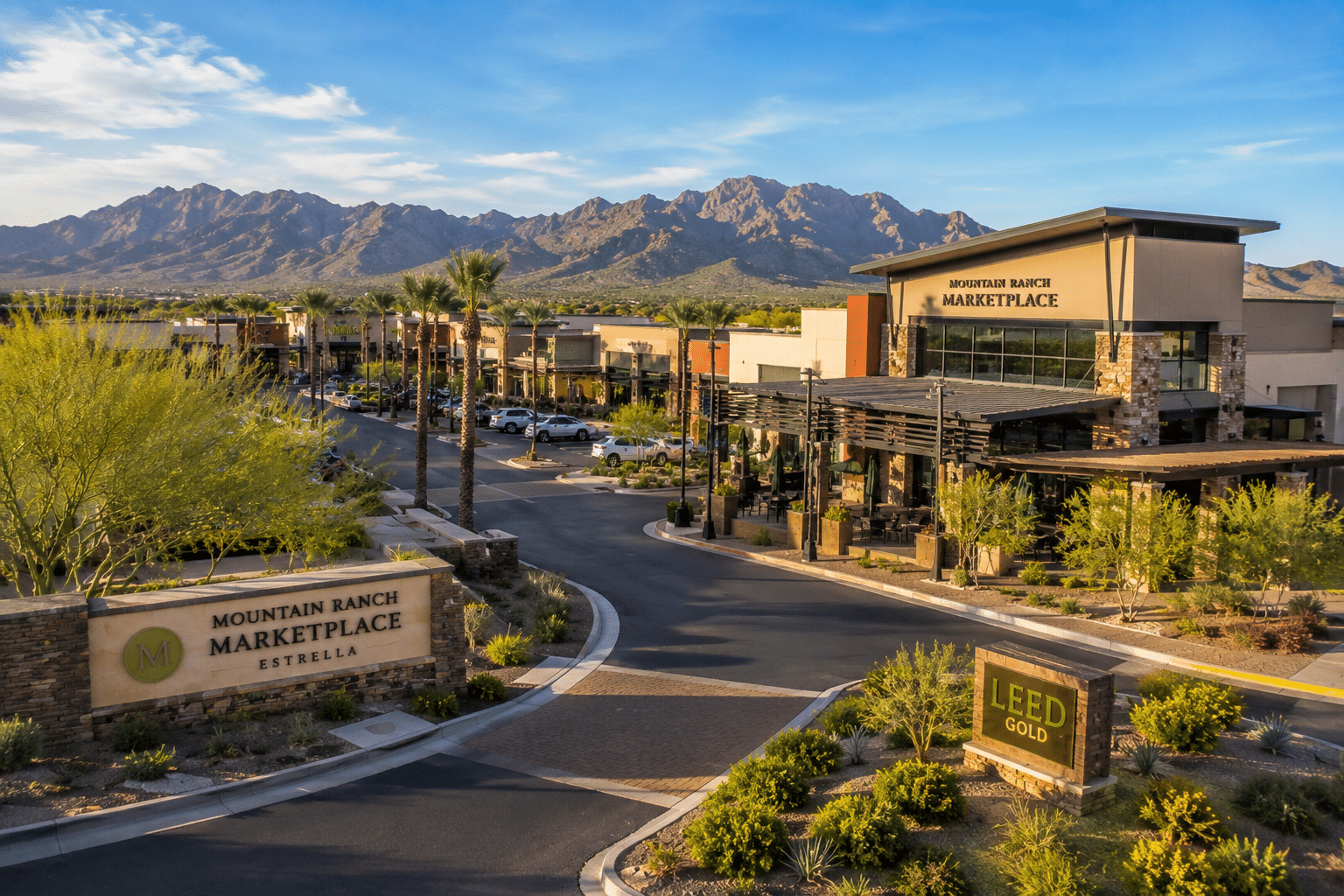 Mountain Ranch Marketplace LEED Gold shopping center Estrella Goodyear AZ