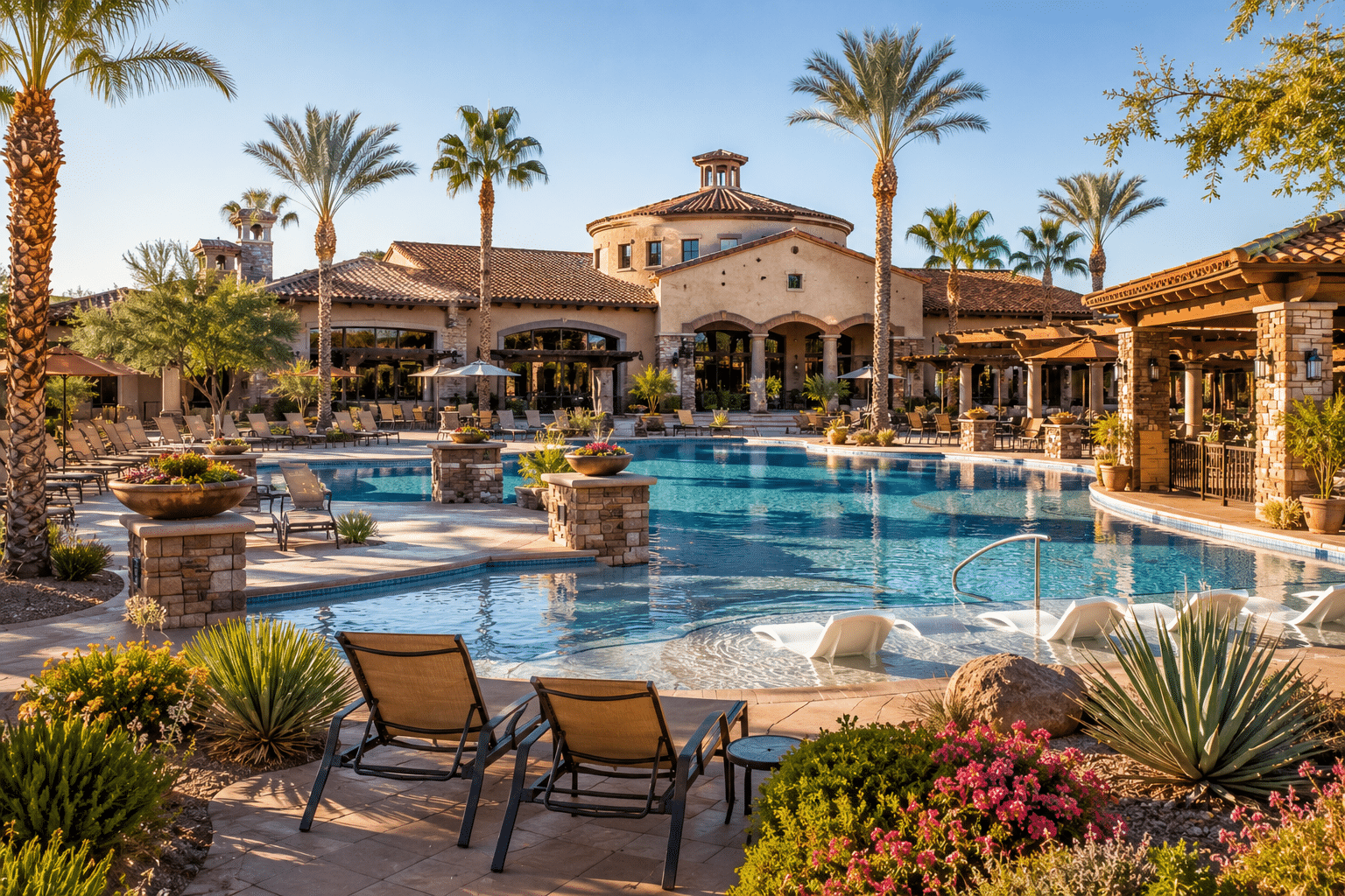 PebbleCreek Tuscany Falls clubhouse resort-style pool