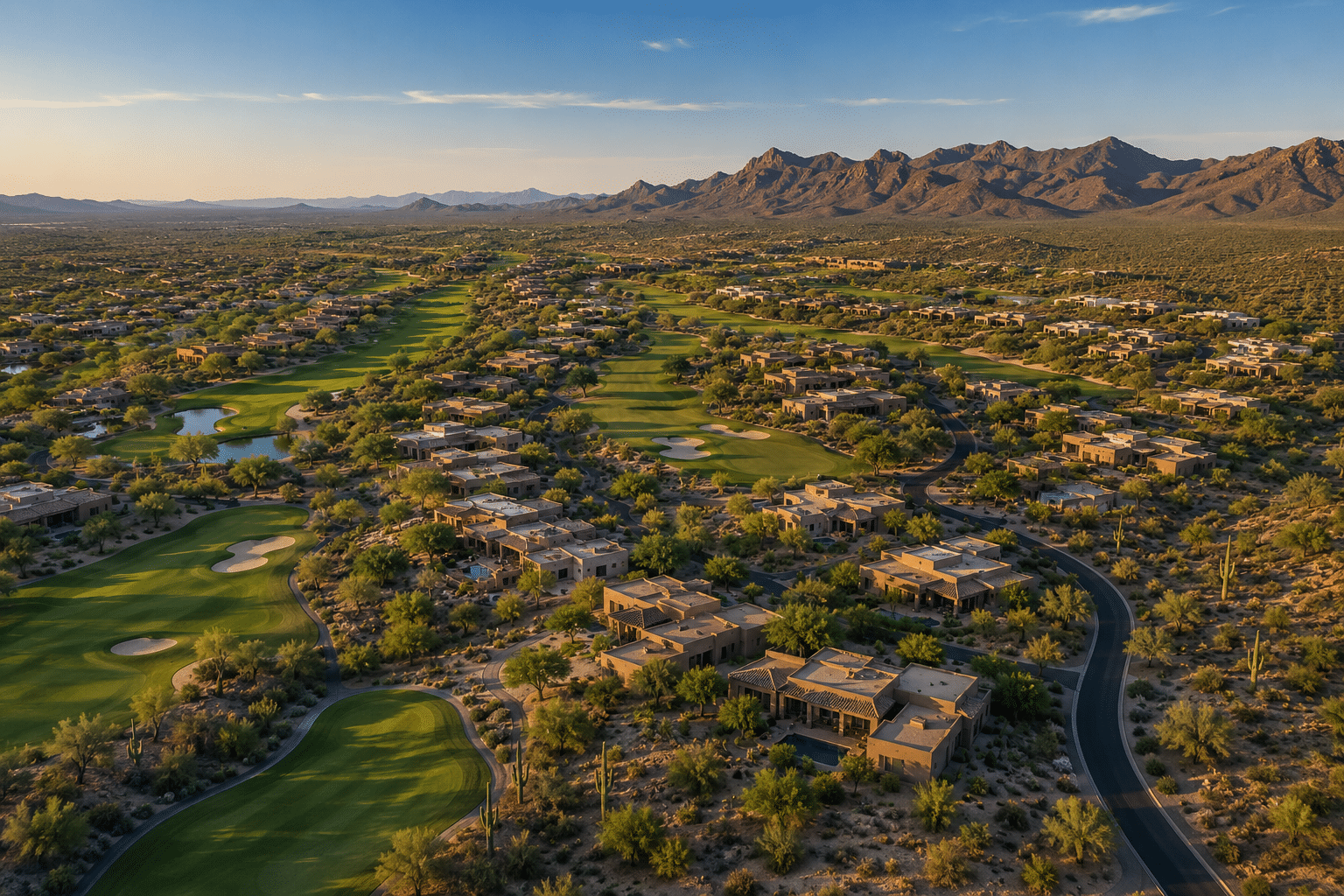 The Verdes Rio Verde Arizona aerial view of three golf communities Tonto National Forest