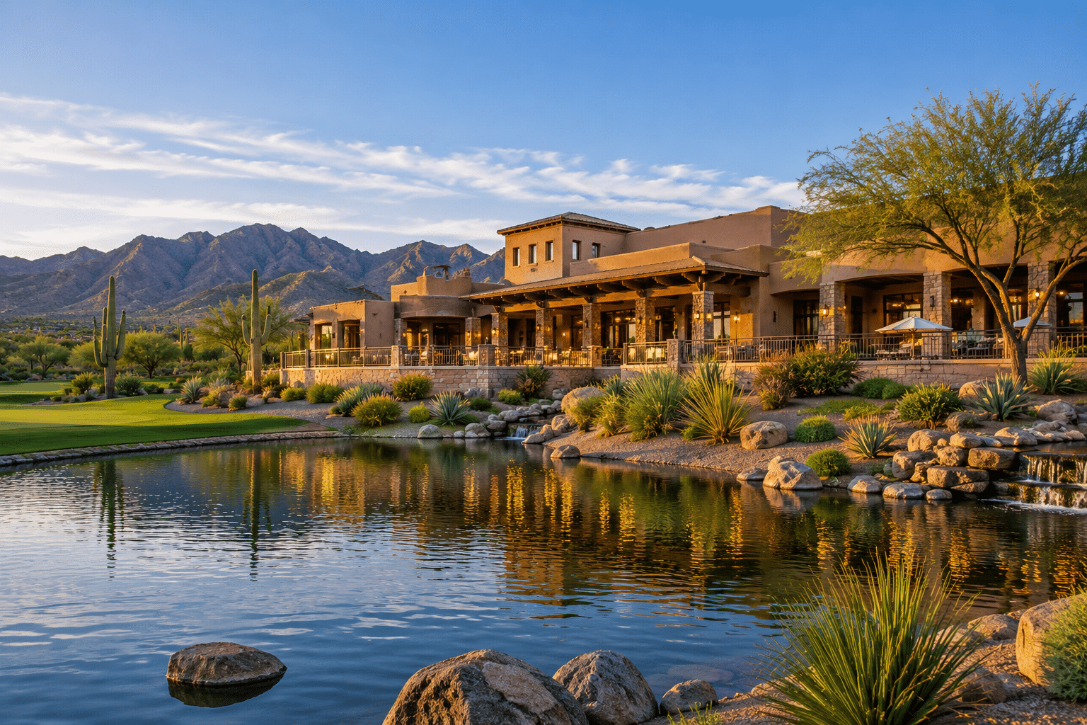 Tonto Verde 26000 square foot clubhouse exterior and scenic lake