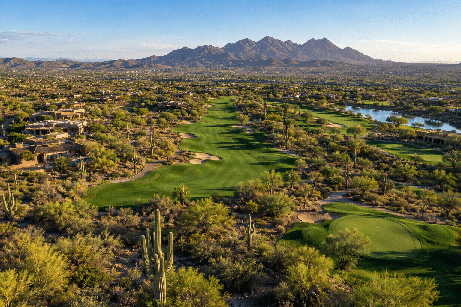 Tonto Verde Rio Verde AZ aerial view of golf course and Sonoran Desert