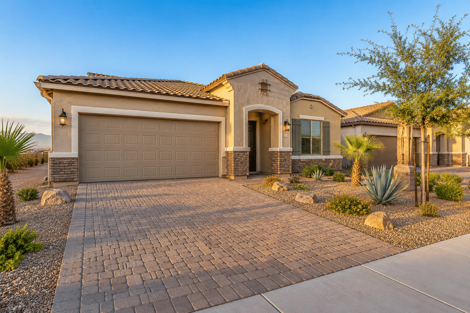 G Diamond Ranch Casa Grande AZ cobblestone driveway homes DR Horton