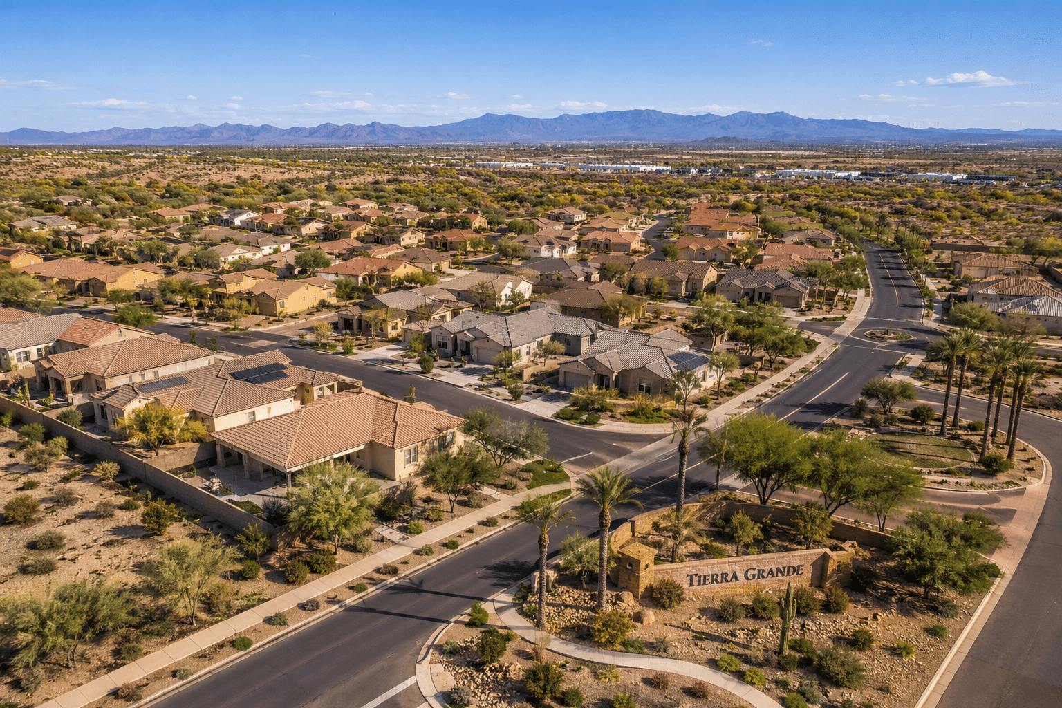 Tierra Grande neighborhood aerial view Casa Grande Arizona