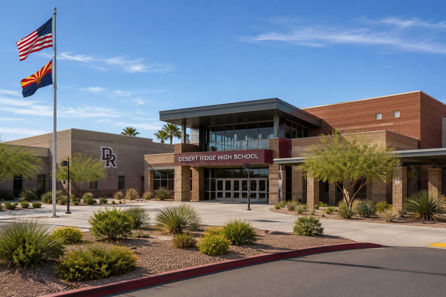 Desert Ridge High School Mesa AZ Gilbert Public Schools campus exterior