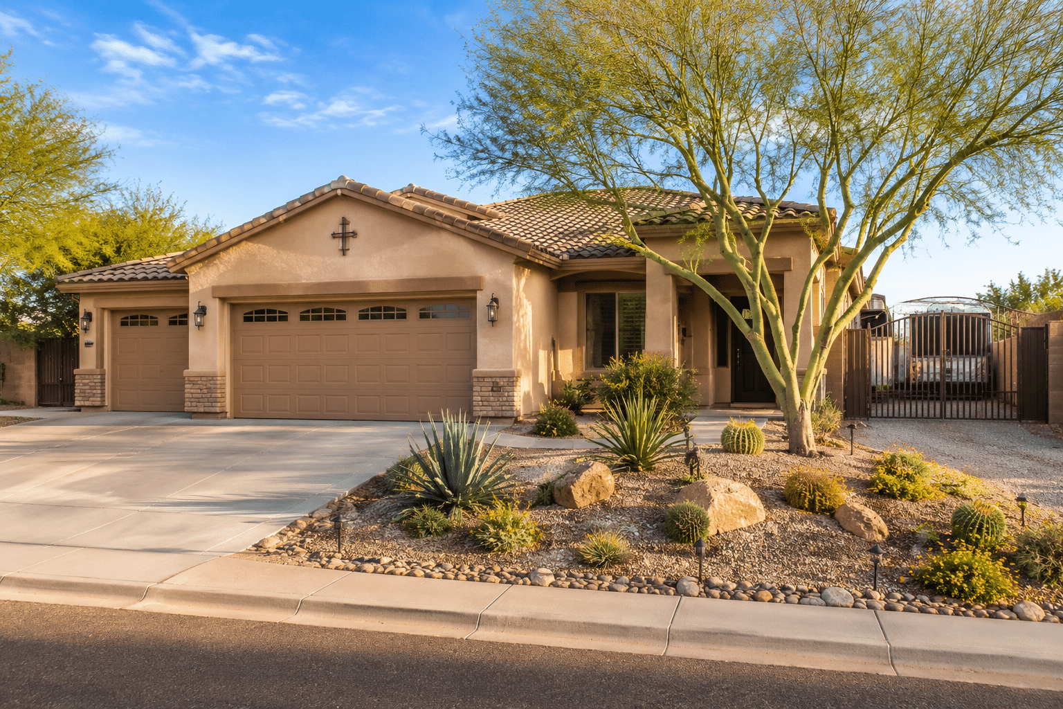 Ironwood Estates Peoria homes for sale exterior with three-car garage and RV gate