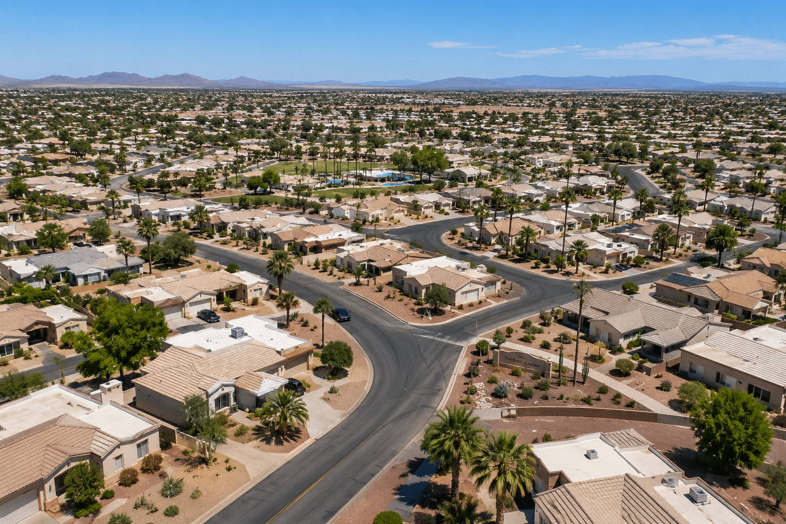Sun Air Estates Peoria AZ 55+ community aerial view