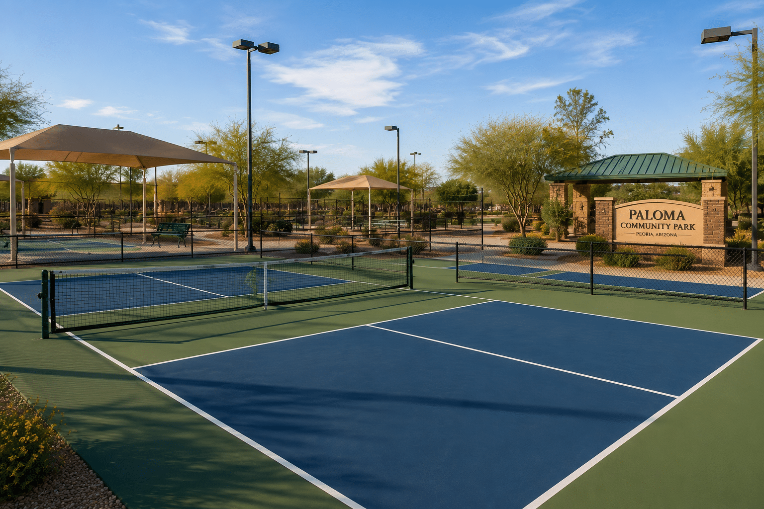 Paloma Community Park pickleball courts Peoria AZ near Sunset Ranch