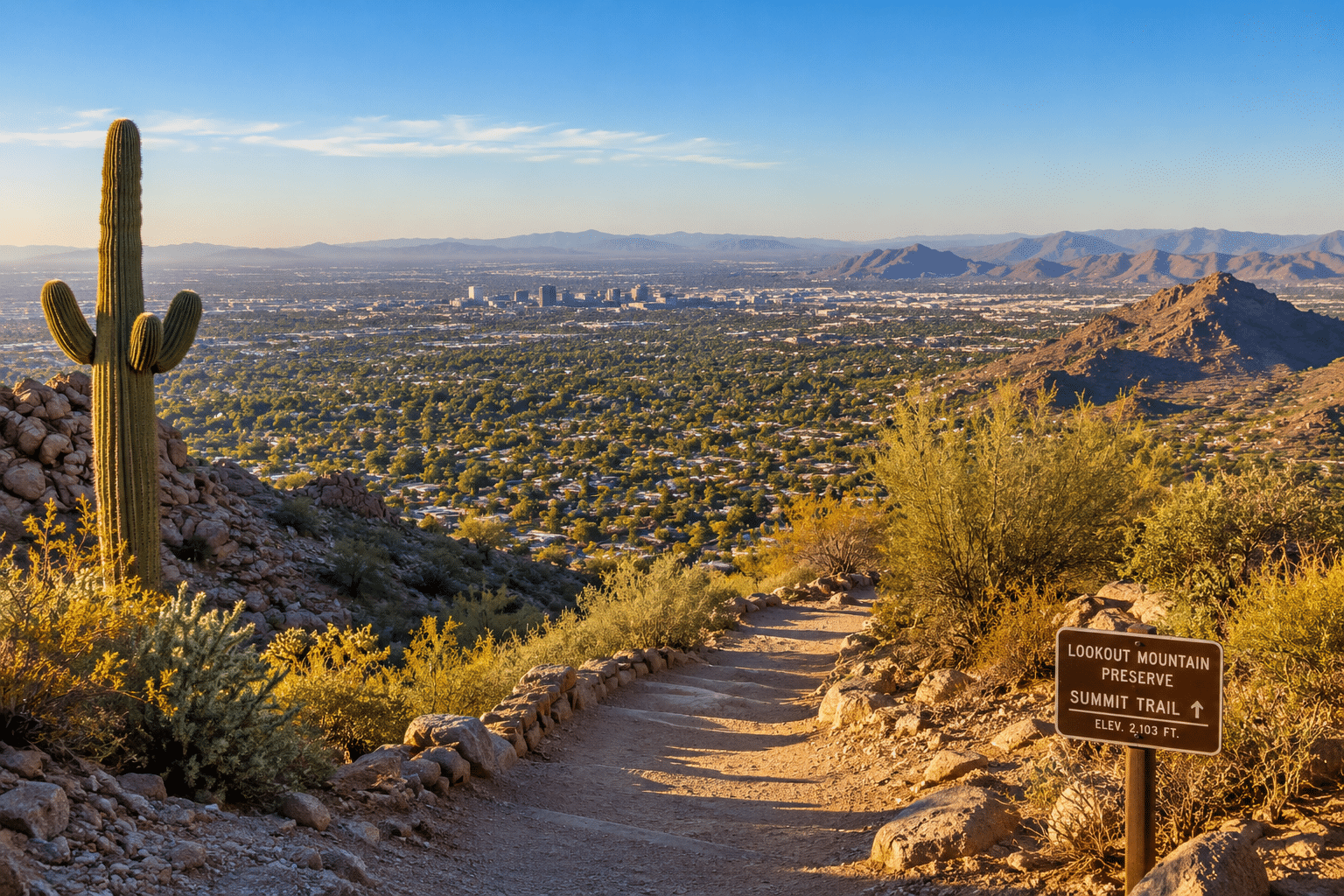 Lookout Mountain Preserve hiking trail Phoenix Mountains north Phoenix views